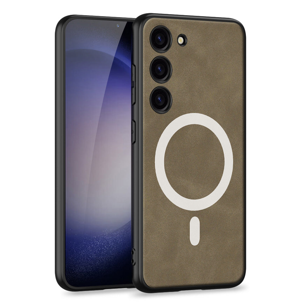 GKK For Samsung Galaxy S23 Matte Phone Case TPU PC PU Leather Coated Phone Shell Compatible with MagSafe Charger GKK For Samsung Galaxy S23 Matte Phone Case TPU PC PU Leather Coated Phone Shell Compatible with MagSafe Charger